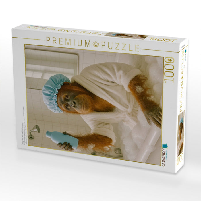 Orang Utan Affe macht Affensauber! - CALVENDO Foto-Puzzle'