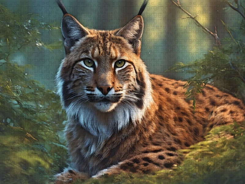 Luchs beobachtet sein Revier - CALVENDO Foto-Puzzle'