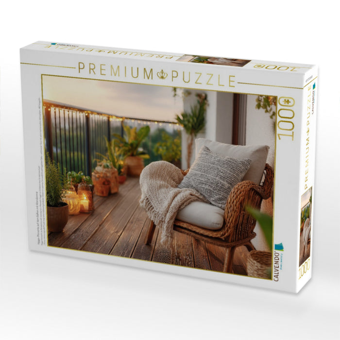 Hygge-Momente auf dem Balkon mit Abendsonne - CALVENDO Foto-Puzzle'