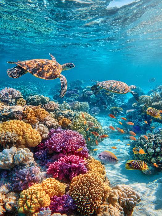 Korallenriff mit Meeresschildkröten - CALVENDO Foto-Puzzle'