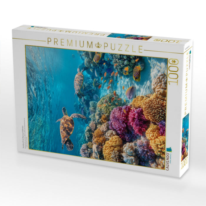 Korallenriff mit Meeresschildkröten - CALVENDO Foto-Puzzle'