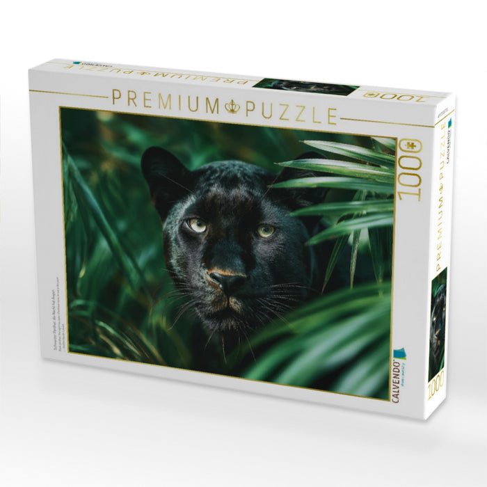 Schwarzer Panther, die Nacht hat Augen - CALVENDO Foto-Puzzle'