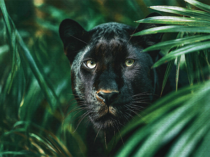 Schwarzer Panther, die Nacht hat Augen - CALVENDO Foto-Puzzle'