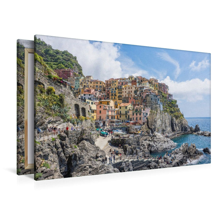 Premium Textil-Leinwand Le Cinque Terre, Riomaggiore, Italien