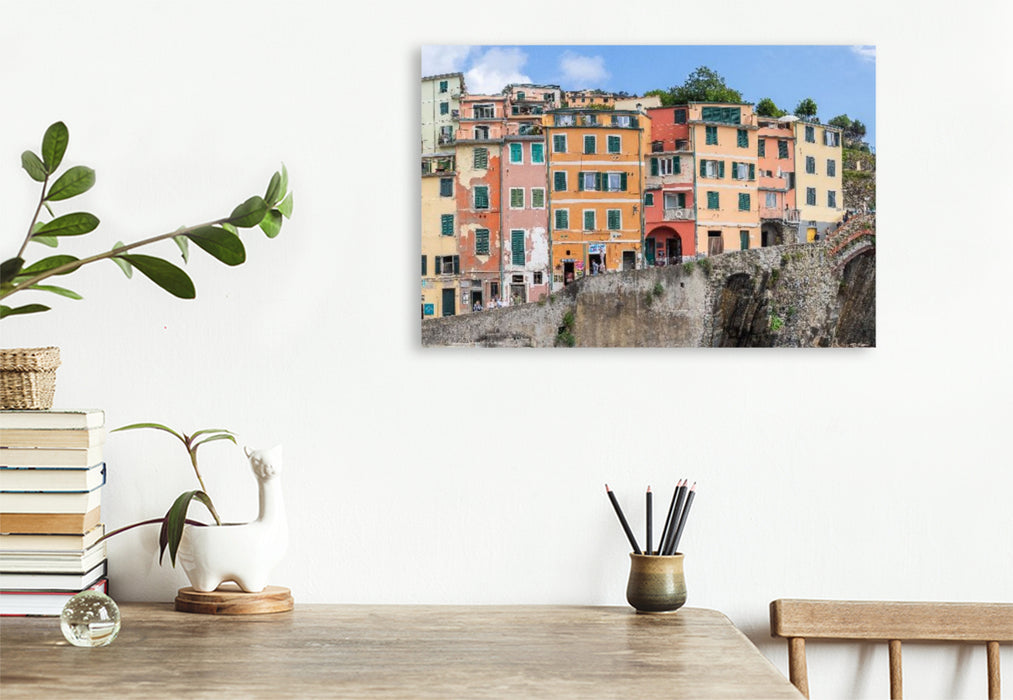 Premium Textil-Leinwand Riomaggiore, Cinque Terre, Italien