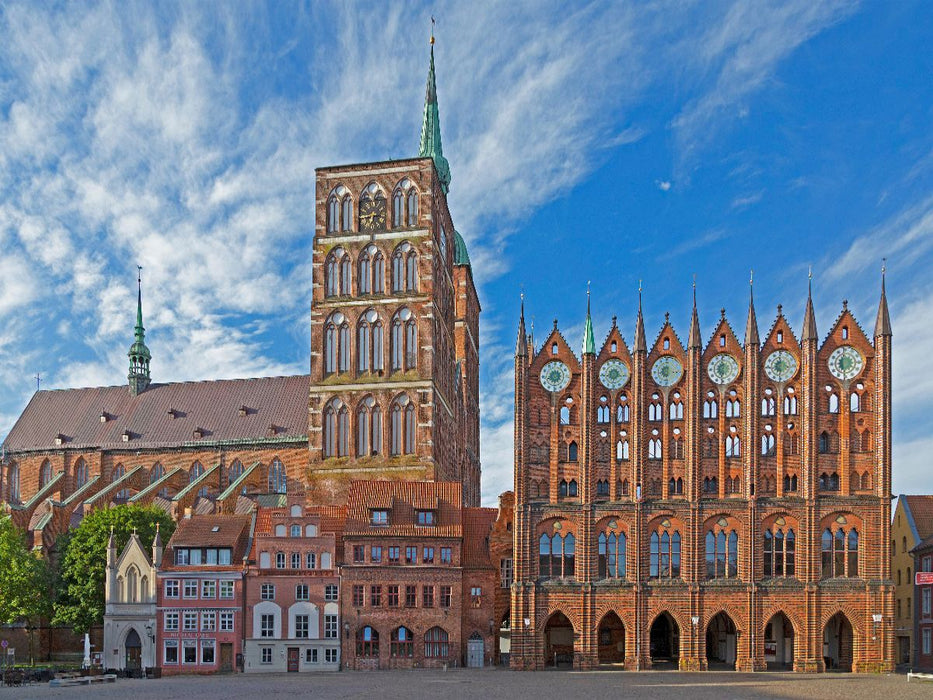 Nikolaikirche, Rathaus, Alter Markt, Stralsund - CALVENDO Foto-Puzzle'