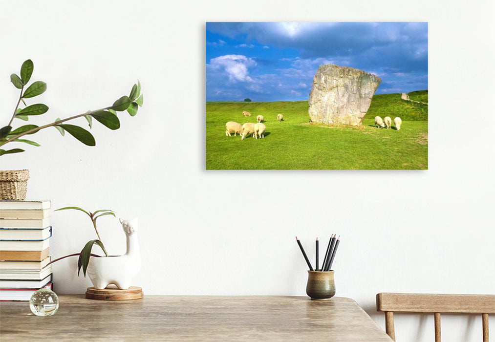 Premium Textil-Leinwand Ein Motiv aus dem Kalender Südengland Mystische Steinkreise und Dartmoor