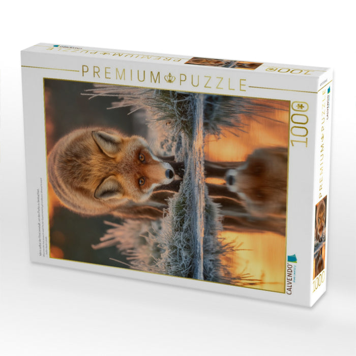 Wenn selbst der Frost innehält, um den Fuchs zu beobachten - CALVENDO Foto-Puzzle'