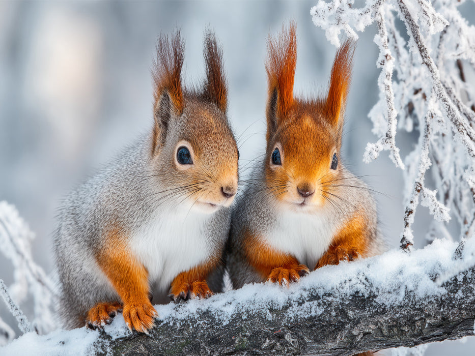 Zwei kleine Herzen, vereint im Winterlicht - CALVENDO Foto-Puzzle'