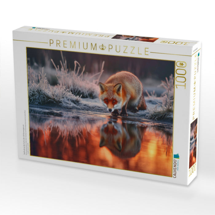Sanft atmet der Fuchs den Wintermorgen ein - CALVENDO Foto-Puzzle'