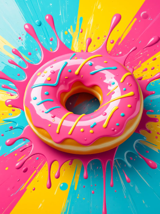 Pink Donut im Zuckerglanz - CALVENDO Foto-Puzzle'
