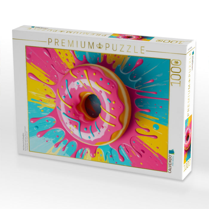 Pink Donut im Zuckerglanz - CALVENDO Foto-Puzzle'