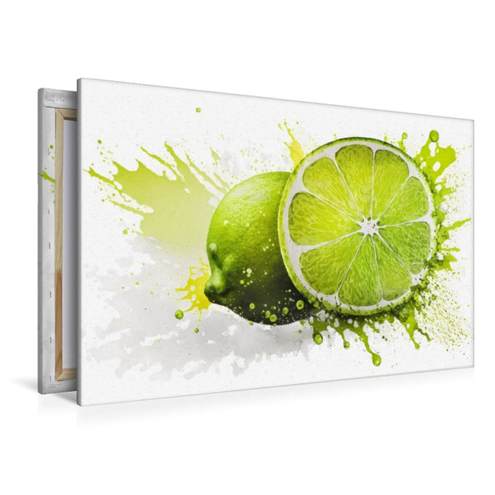 Premium Textil-Leinwand Limette