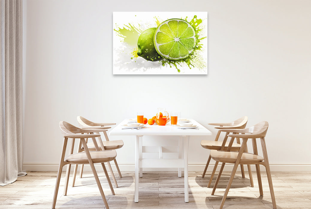 Premium Textil-Leinwand Limette