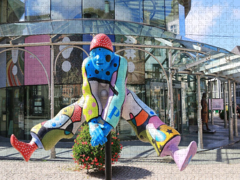 Der Pierrot, das charakteristische Logo von Spa in Belgien - CALVENDO Foto-Puzzle'