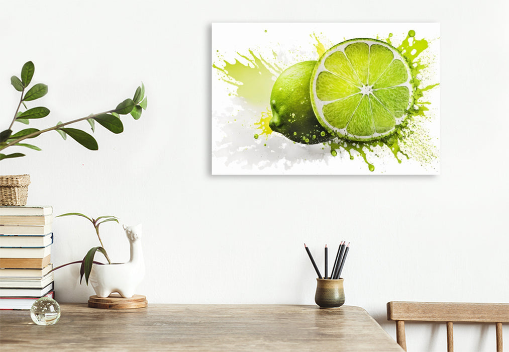 Premium Textil-Leinwand Limette