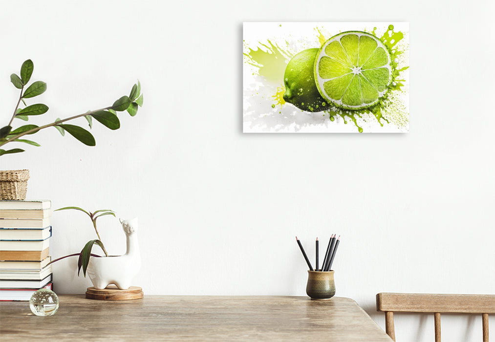 Premium Textil-Leinwand Limette