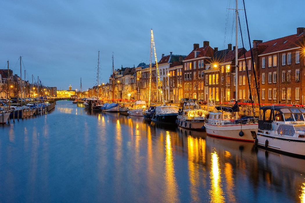 Premium Textil-Leinwand Middelburg Hafen