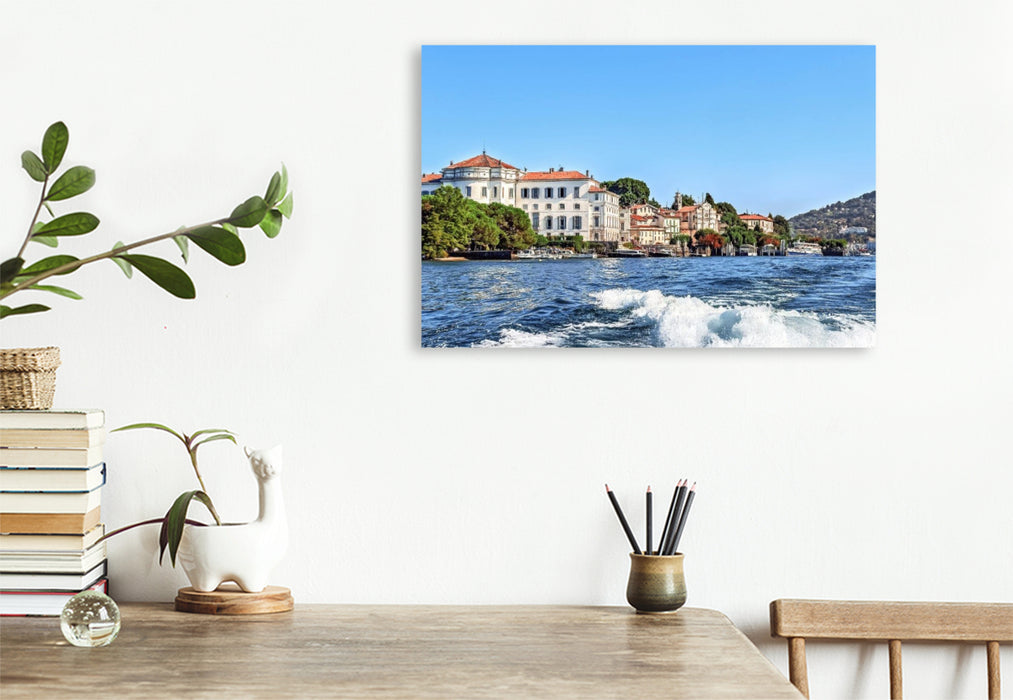 Premium Textil-Leinwand Lago Maggiore