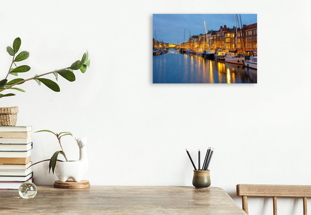 Premium Textil-Leinwand Middelburg Hafen