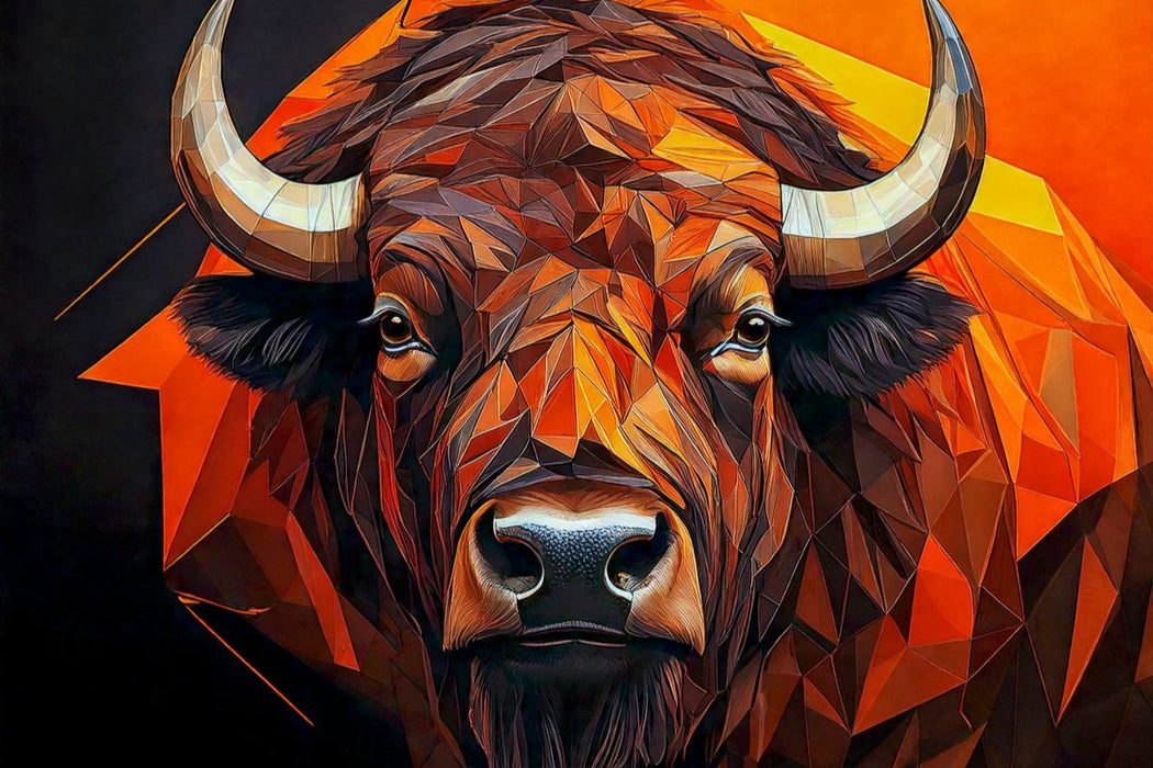 Premium Textil-Leinwand Bison