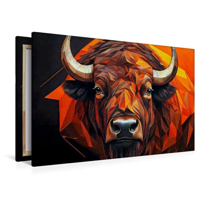 Premium Textil-Leinwand Bison
