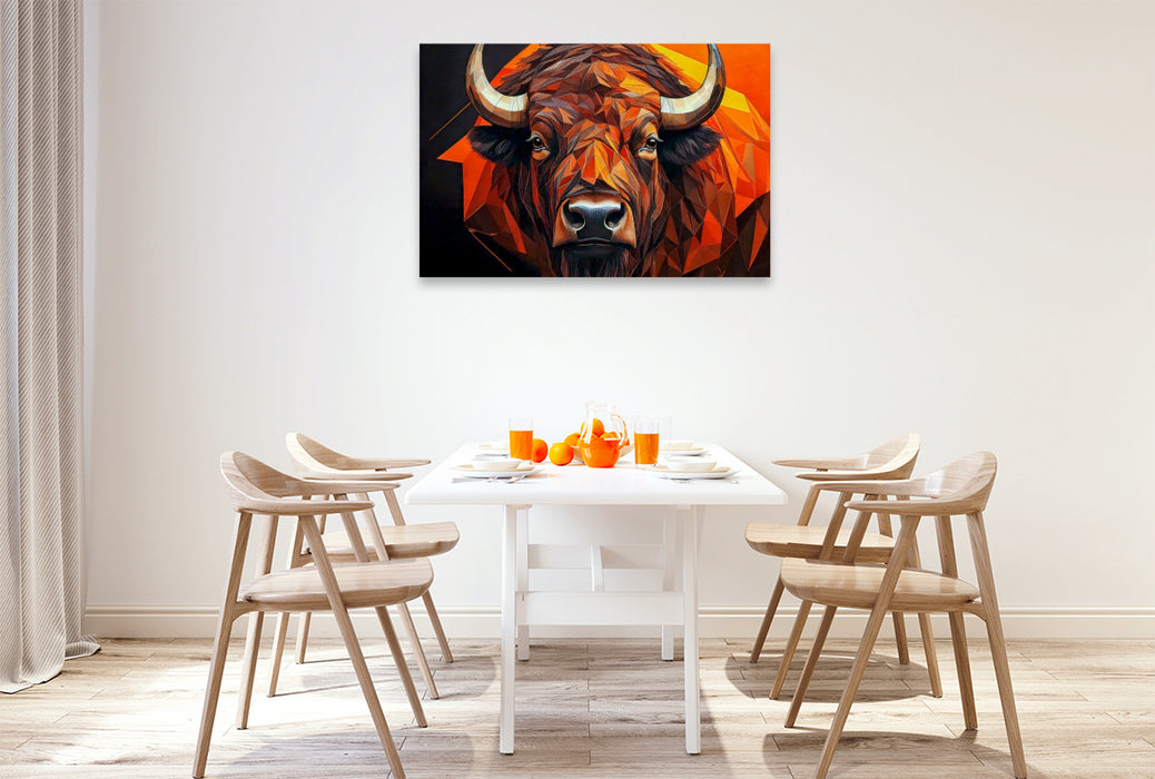 Premium Textil-Leinwand Bison