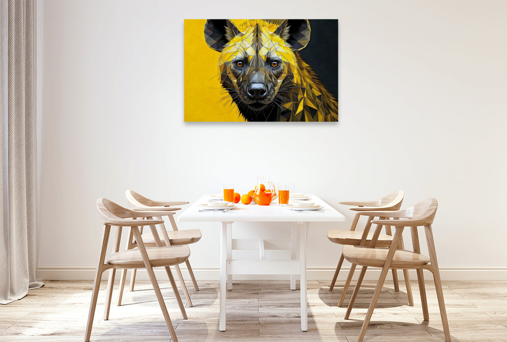 Premium Textil-Leinwand Tüpfelhyäne