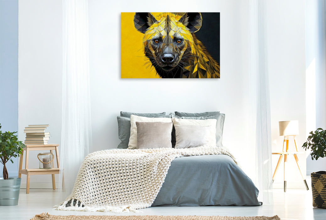 Premium Textil-Leinwand Tüpfelhyäne