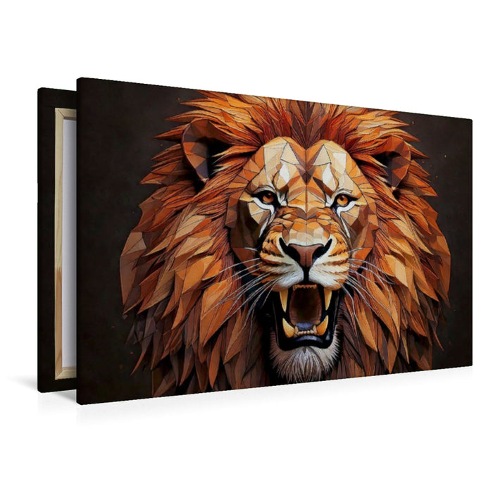 Premium Textil-Leinwand Löwe