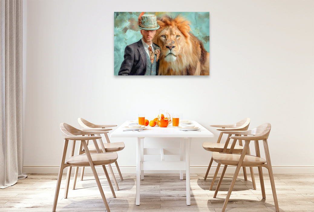 Premium Textil-Leinwand Dandy und Retro Vintage