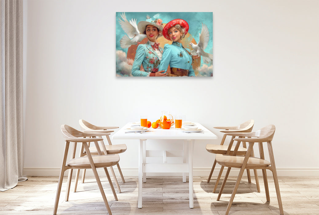 Premium Textil-Leinwand Dandy und Retro Vintage