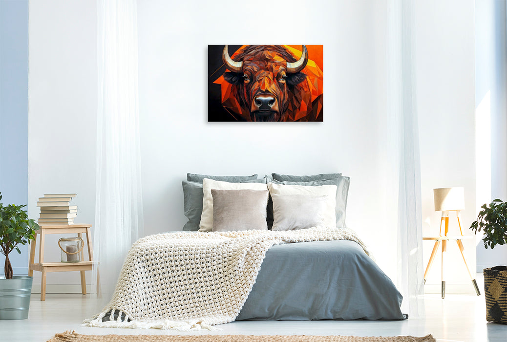 Premium Textil-Leinwand Bison