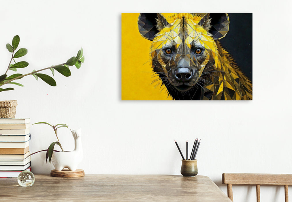 Premium Textil-Leinwand Tüpfelhyäne