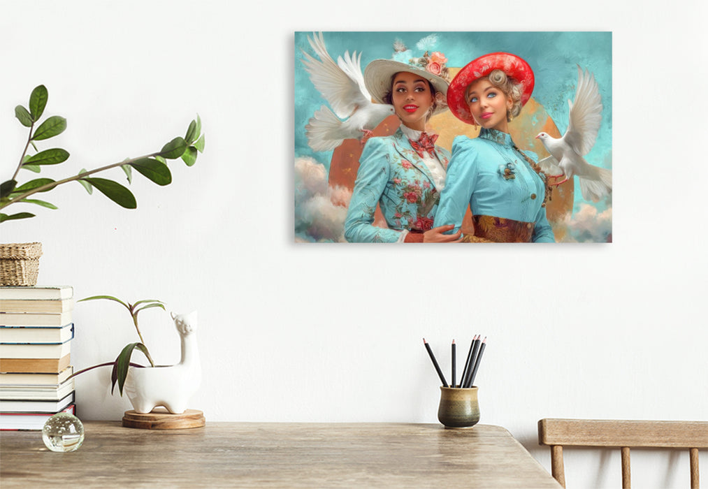 Premium Textil-Leinwand Dandy und Retro Vintage