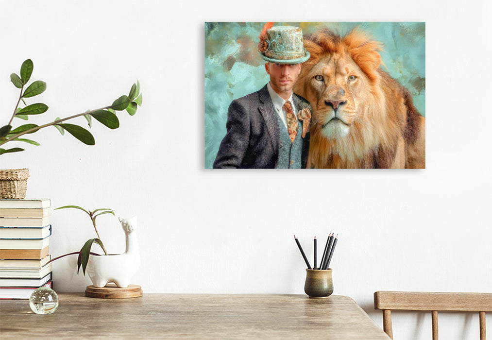 Premium Textil-Leinwand Dandy und Retro Vintage