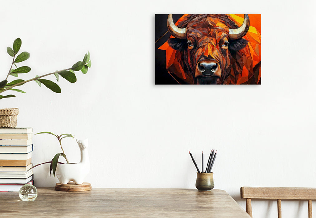 Premium Textil-Leinwand Bison