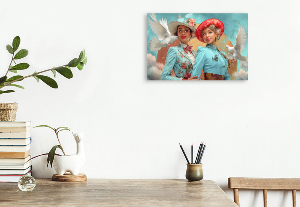 Premium Textil-Leinwand Dandy und Retro Vintage