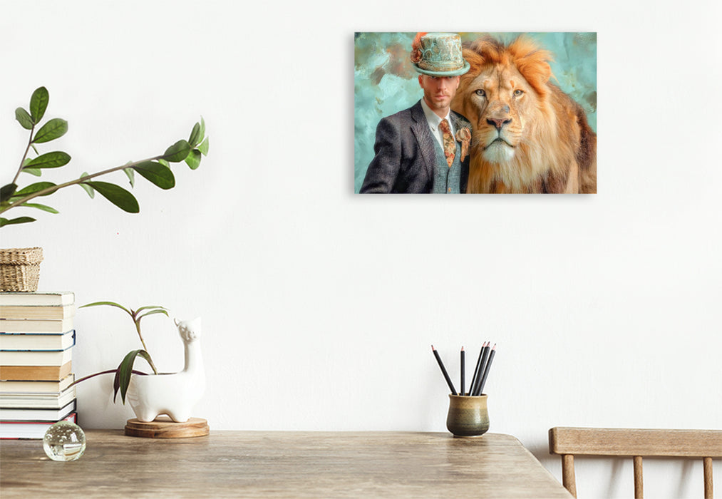 Premium Textil-Leinwand Dandy und Retro Vintage