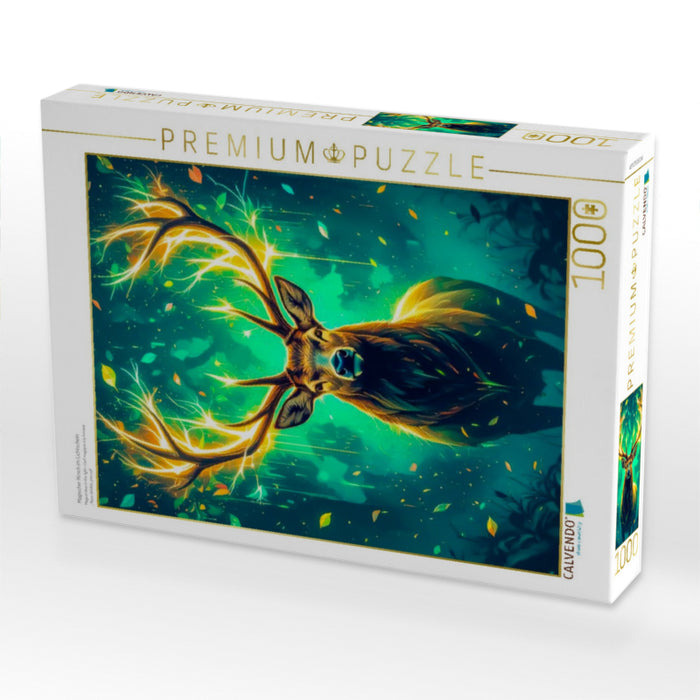 Magischer Hirsch im Lichtschein - CALVENDO Foto-Puzzle'
