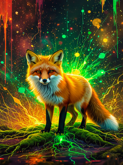 Fuchs im Farbenzauber der Nacht - CALVENDO Foto-Puzzle'