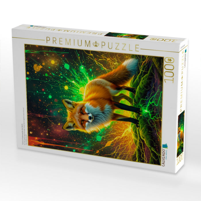 Fuchs im Farbenzauber der Nacht - CALVENDO Foto-Puzzle'