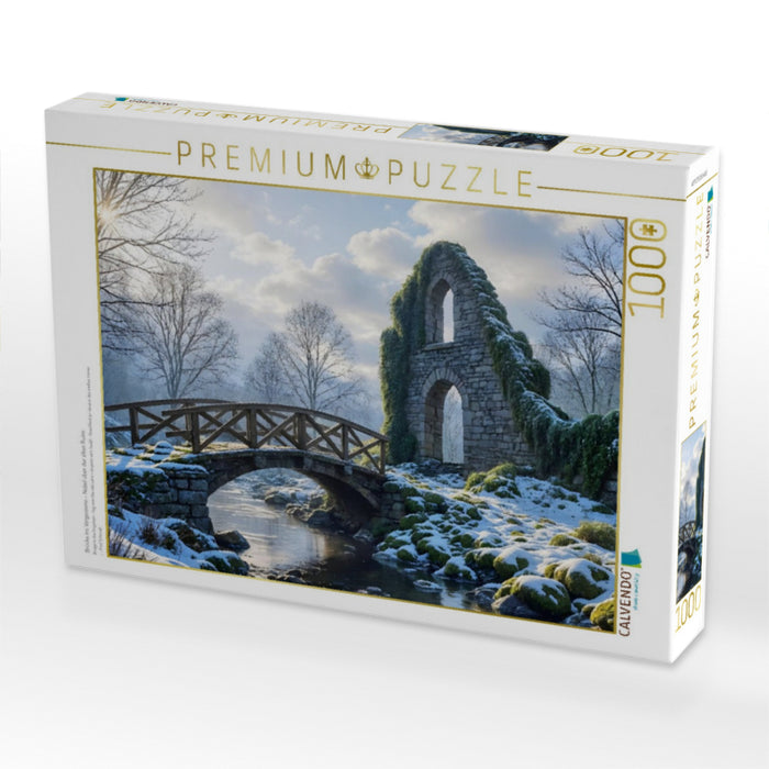 Brücke ins Vergessene – Nebel über der alten Ruine - CALVENDO Foto-Puzzle'