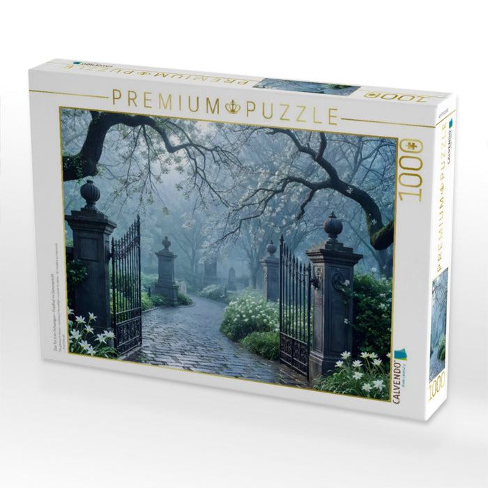 Das Tor zum Schweigen – Friedhof im Dämmerlicht - CALVENDO Foto-Puzzle'