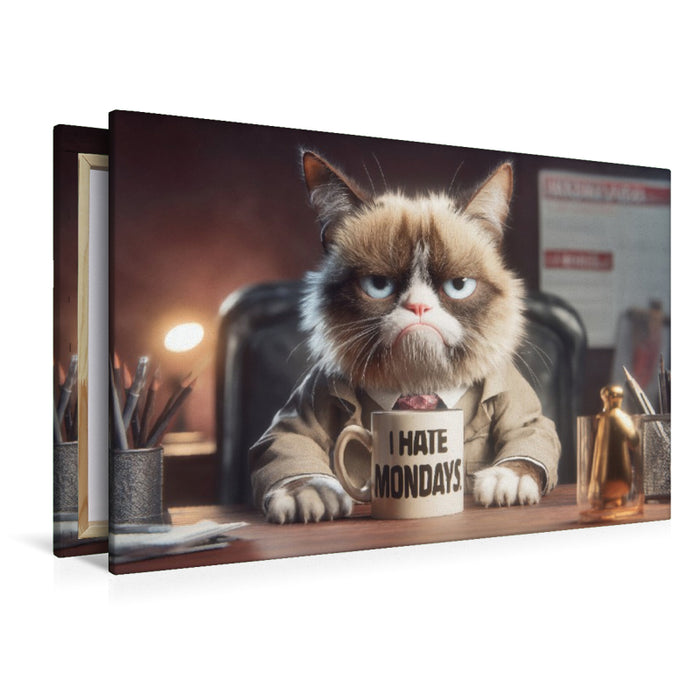 Premium Textil-Leinwand Ein freundliches Lächeln Morgens im Büro