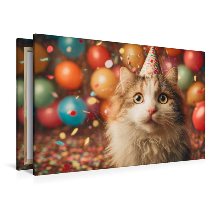 Premium Textil-Leinwand Neues Jahr, gleicher Napf, aber doppelt so viel Spaß