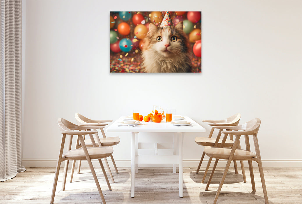 Premium Textil-Leinwand Neues Jahr, gleicher Napf, aber doppelt so viel Spaß