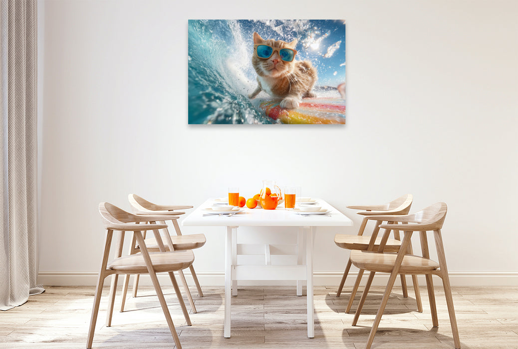 Premium Textil-Leinwand Sommer, Sonne, Katzenjammer und jede Menge Stil