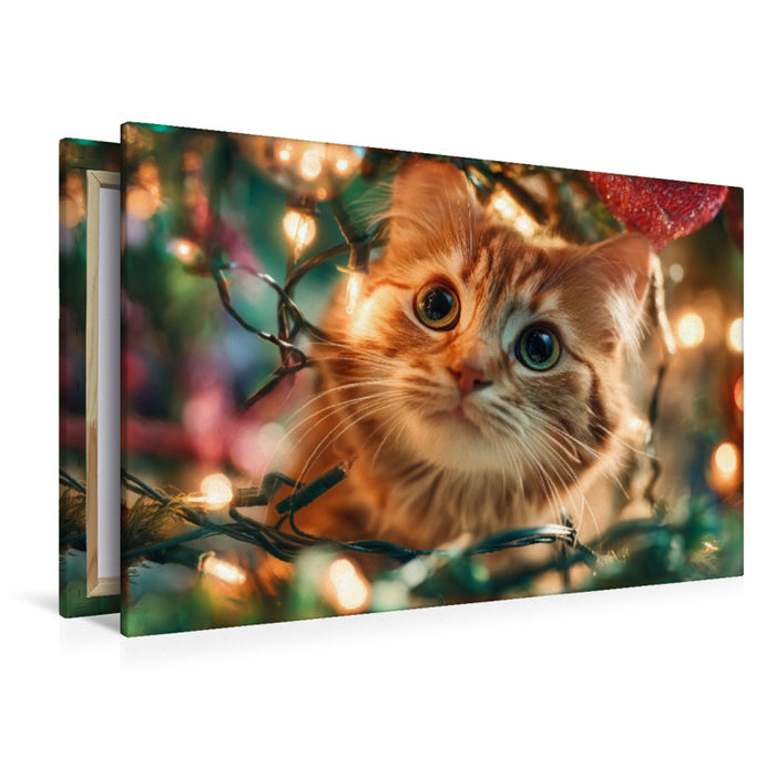 Premium Textil-Leinwand Alle Jahre wieder ist Chaos unter’m Baum