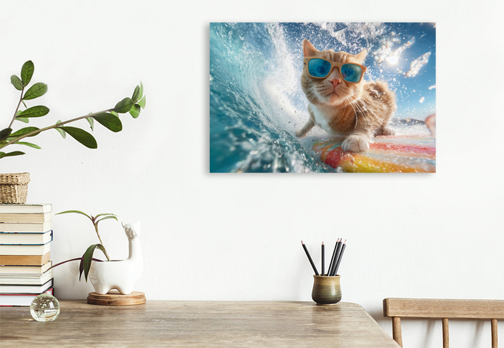 Premium Textil-Leinwand Sommer, Sonne, Katzenjammer und jede Menge Stil